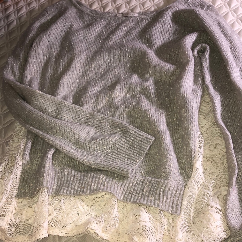 Lace back & hem sweater